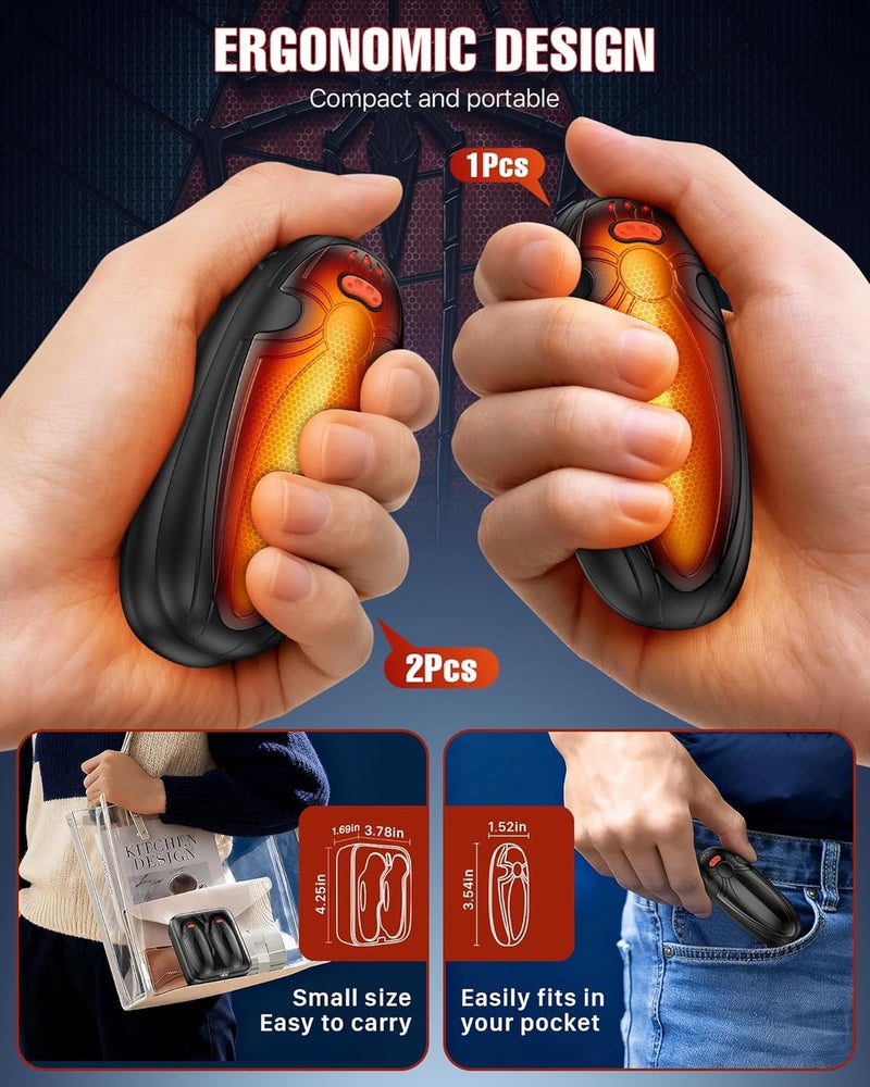 Tenvolti Hand Warmers Rechargerable 2 Pack - 14000mAh Electric AI Handwarmers with Charging Case, Magnetic 2 in 1 Pocket Heater, Gifts for Women/Men/Golf/Hunting/Travel/Camping Accessories - Image 5